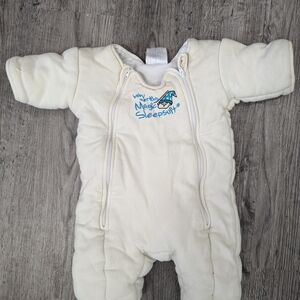 Ina Cream Footies One Piece with Textured Design